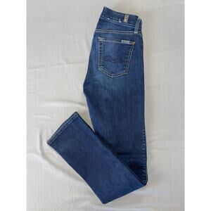 7 For All Mankind Karah Straight Leg Stretch Denim Jeans. Women's 24, GUC!!